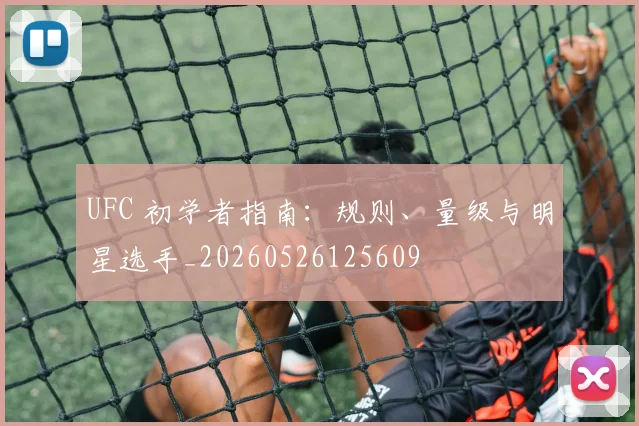 UFC 初学者指南:规则、量级与明星选手_20260526125609